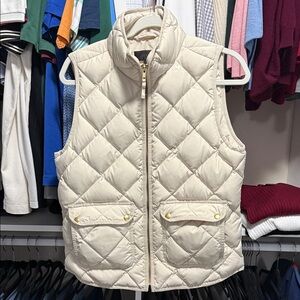 J. Crew Off-White Quilted Vest
